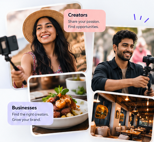 Creators and businesses collaborating